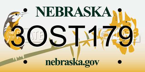 3OST179 Nebraska License Plate
