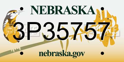 3P35757 Nebraska License Plate
