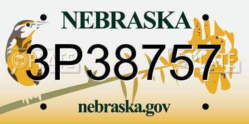 3P38757 Nebraska License Plate