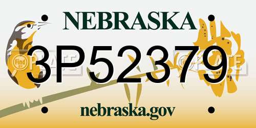 3P52379 Nebraska License Plate