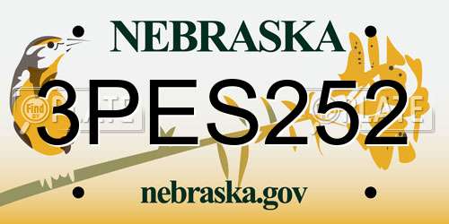 3PES252 Nebraska License Plate