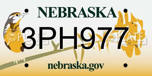 3PH977 Nebraska License Plate