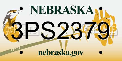 3PS2379 Nebraska License Plate