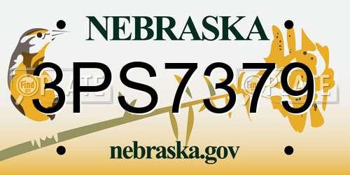 3PS7379 Nebraska License Plate