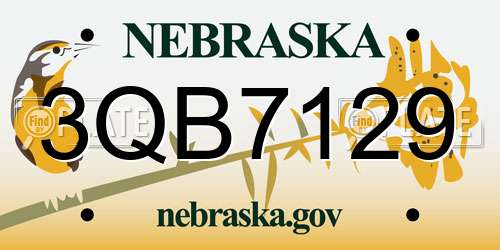 3QB7129 Nebraska License Plate
