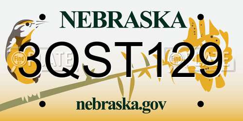 3QST129 Nebraska License Plate