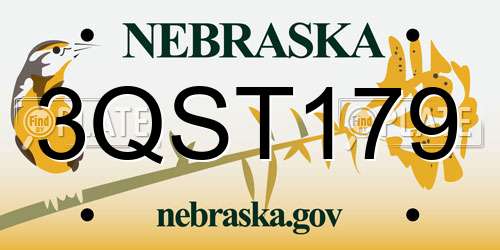 3QST179 Nebraska License Plate