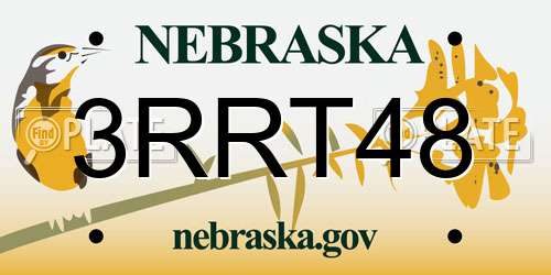 3RRT48 Nebraska License Plate