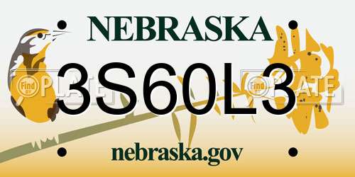3S60L3 Nebraska License Plate