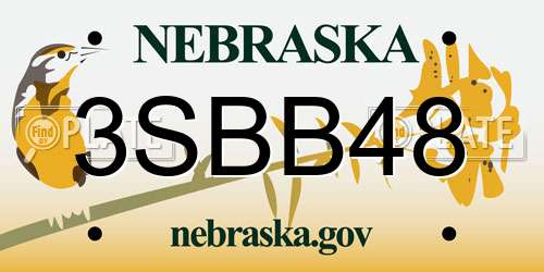 3SBB48 Nebraska License Plate