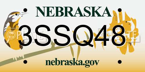 3SSQ48 Nebraska License Plate