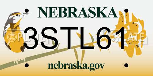 3STL61 Nebraska License Plate