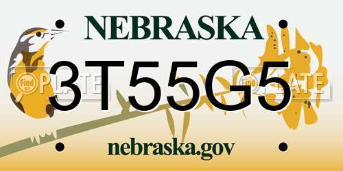3T55G5 Nebraska License Plate