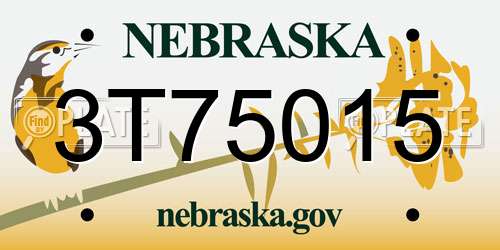 3T75015 Nebraska License Plate