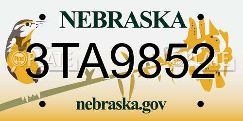 3TA9852 Nebraska License Plate