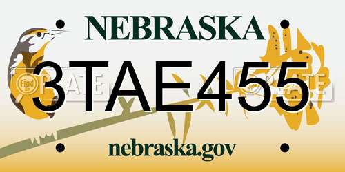 3TAE455 Nebraska License Plate