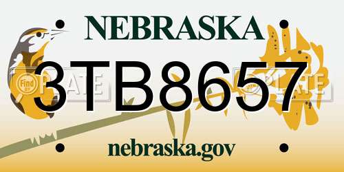 3TB8657 Nebraska License Plate
