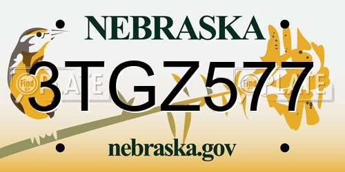 3TGZ577 Nebraska License Plate