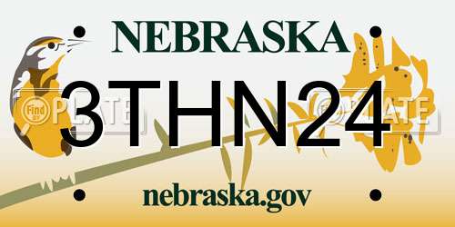 3THN24 Nebraska License Plate