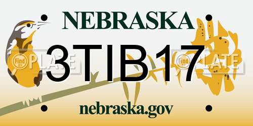 3TIB17 Nebraska License Plate