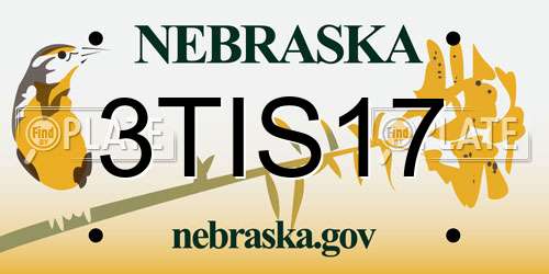 3TIS17 Nebraska License Plate