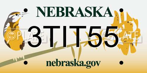 3TIT55 Nebraska License Plate
