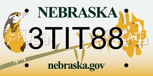 3TIT88 Nebraska License Plate