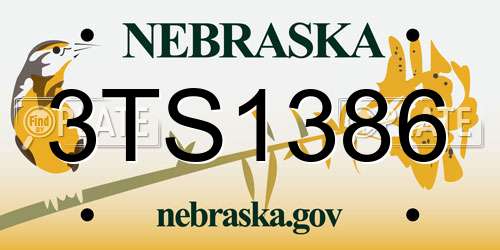 3TS1386 Nebraska License Plate