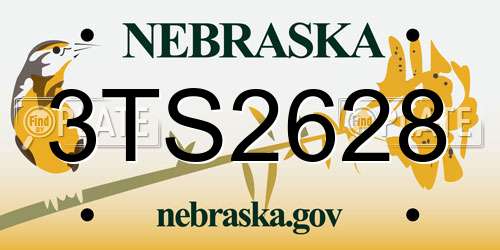 3TS2628 Nebraska License Plate