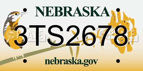 3TS2678 Nebraska License Plate