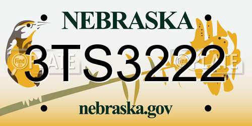 3TS3222 Nebraska License Plate