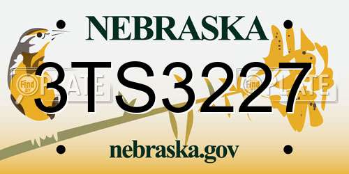 3TS3227 Nebraska License Plate