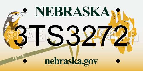 3TS3272 Nebraska License Plate