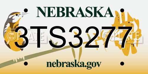 3TS3277 Nebraska License Plate
