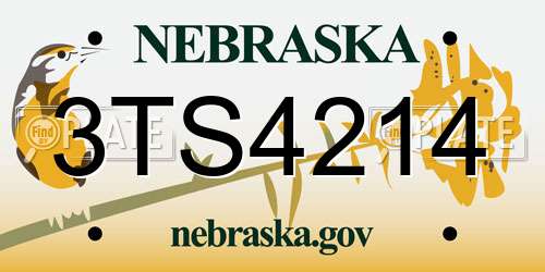 3TS4214 Nebraska License Plate