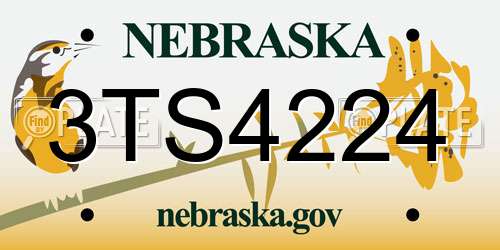 3TS4224 Nebraska License Plate