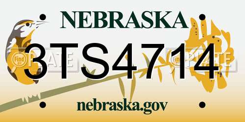 3TS4714 Nebraska License Plate