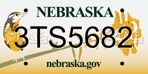 3TS5682 Nebraska License Plate