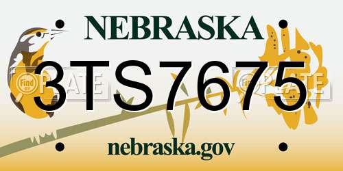 3TS7675 Nebraska License Plate