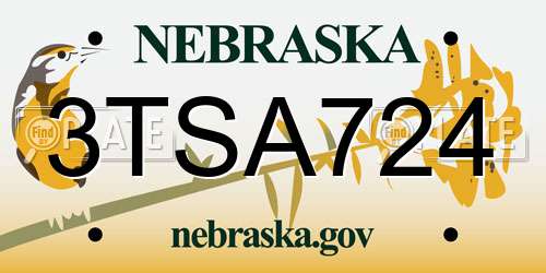 3TSA724 Nebraska License Plate
