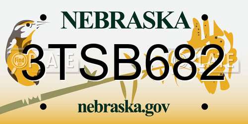 3TSB682 Nebraska License Plate
