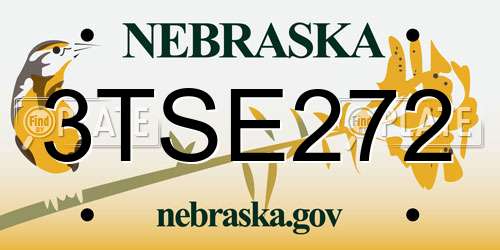 3TSE272 Nebraska License Plate
