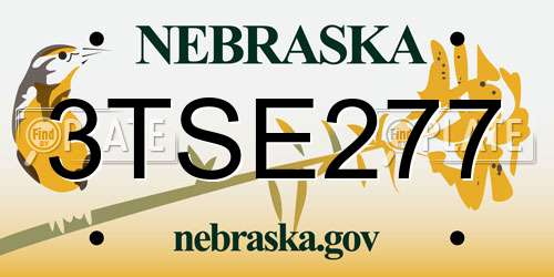 3TSE277 Nebraska License Plate
