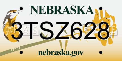 3TSZ628 Nebraska License Plate