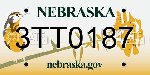 3TT0187 Nebraska License Plate