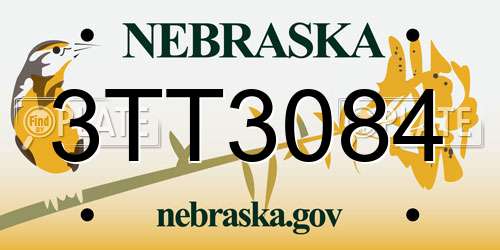 3TT3084 Nebraska License Plate