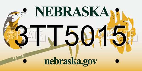 3TT5015 Nebraska License Plate