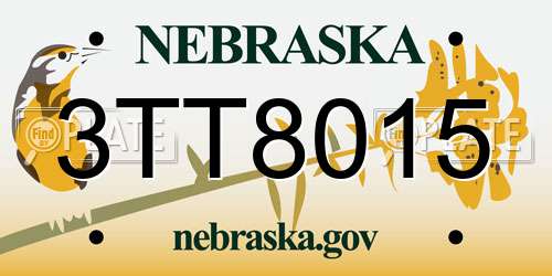 3TT8015 Nebraska License Plate