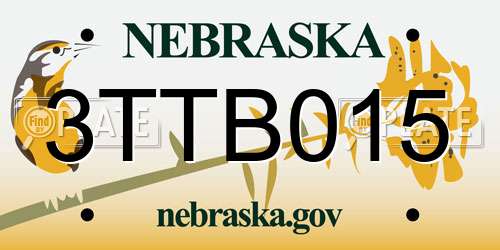 3TTB015 Nebraska License Plate
