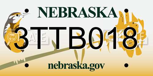 3TTB018 Nebraska License Plate